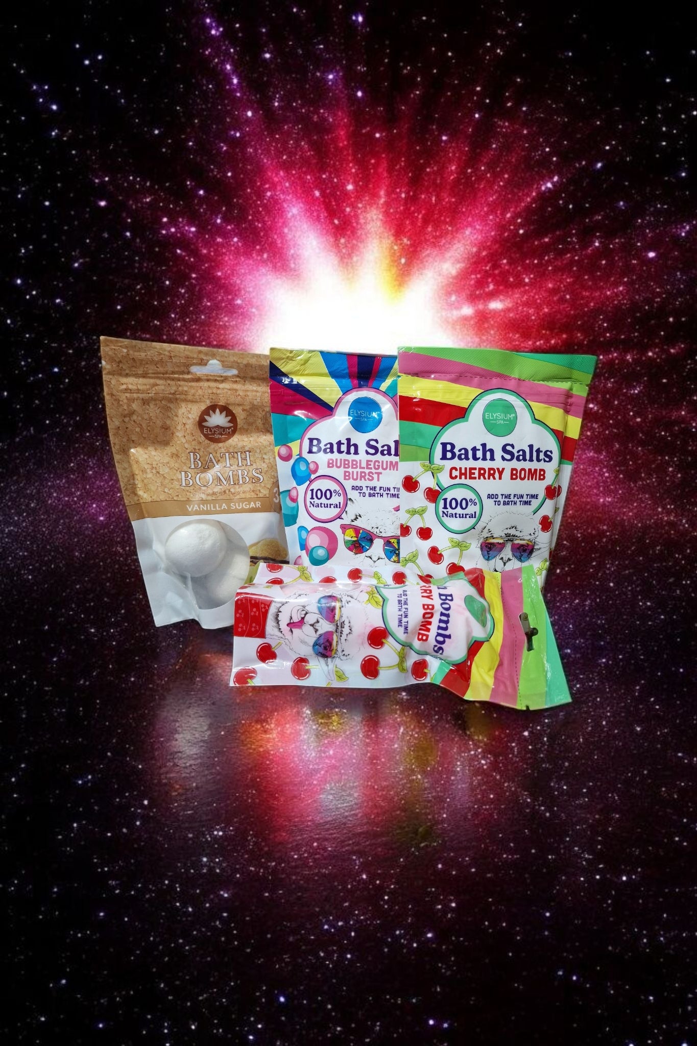 Elysium Spa Bath Salts and Bath Bombs